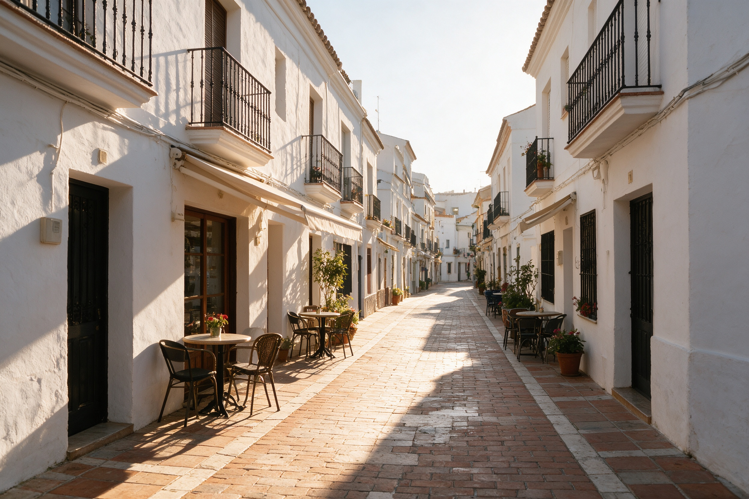 Calle del Castillo en el casco antiguo de Fuengirola con terrazas y ambiente peatonal